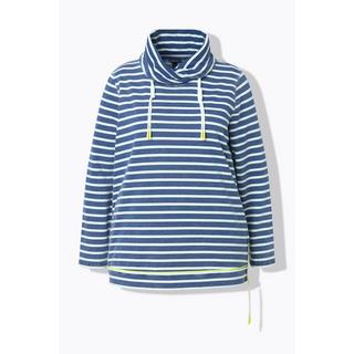 Ulla Popken Felpa Righe Dettagli Fluo Collo Alto Maniche Lunghe  