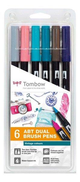 Tombow TOMBOW ABT Dual Brush Pen ABT-6P-5 Vintage Colours 6 Stück  