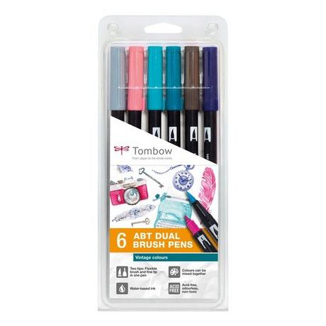 Tombow TOMBOW ABT Dual Brush Pen ABT-6P-5 Vintage Colours 6 Stück  