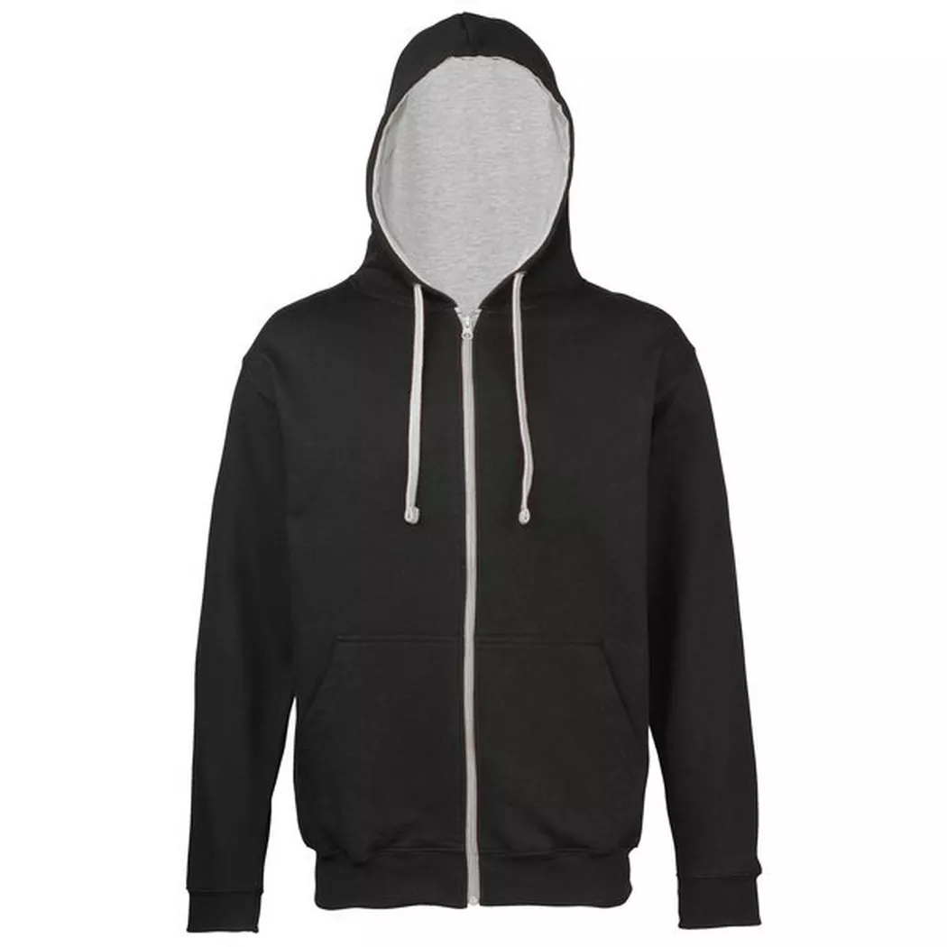 AWDis - Sweater Jacke mit Kapuze, für Herren, Schwarz, Größe XL
