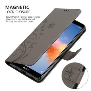 Cadorabo  Housse compatible avec Honor 7X - Coque de protection au design floral avec fermeture magnétique, fonction de support et emplacements pour cartes 