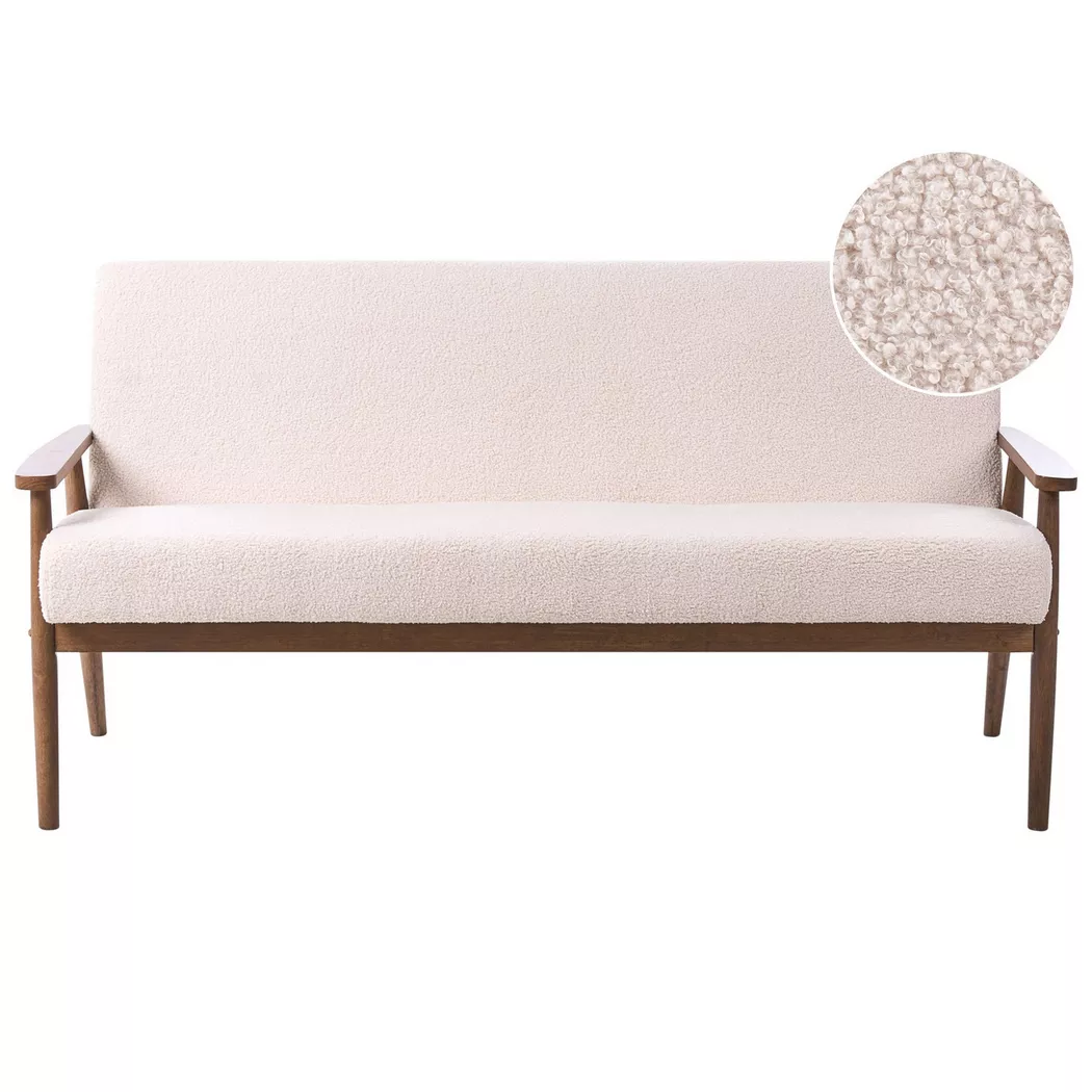 Beliani - 3 Sitzer Sofa aus Bouclé  ESRUM, One Size, Erdbraun