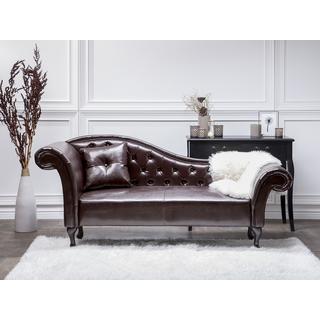 Beliani Chaise longue versione sinistra en Pelle sintetica Glamour LATTES  