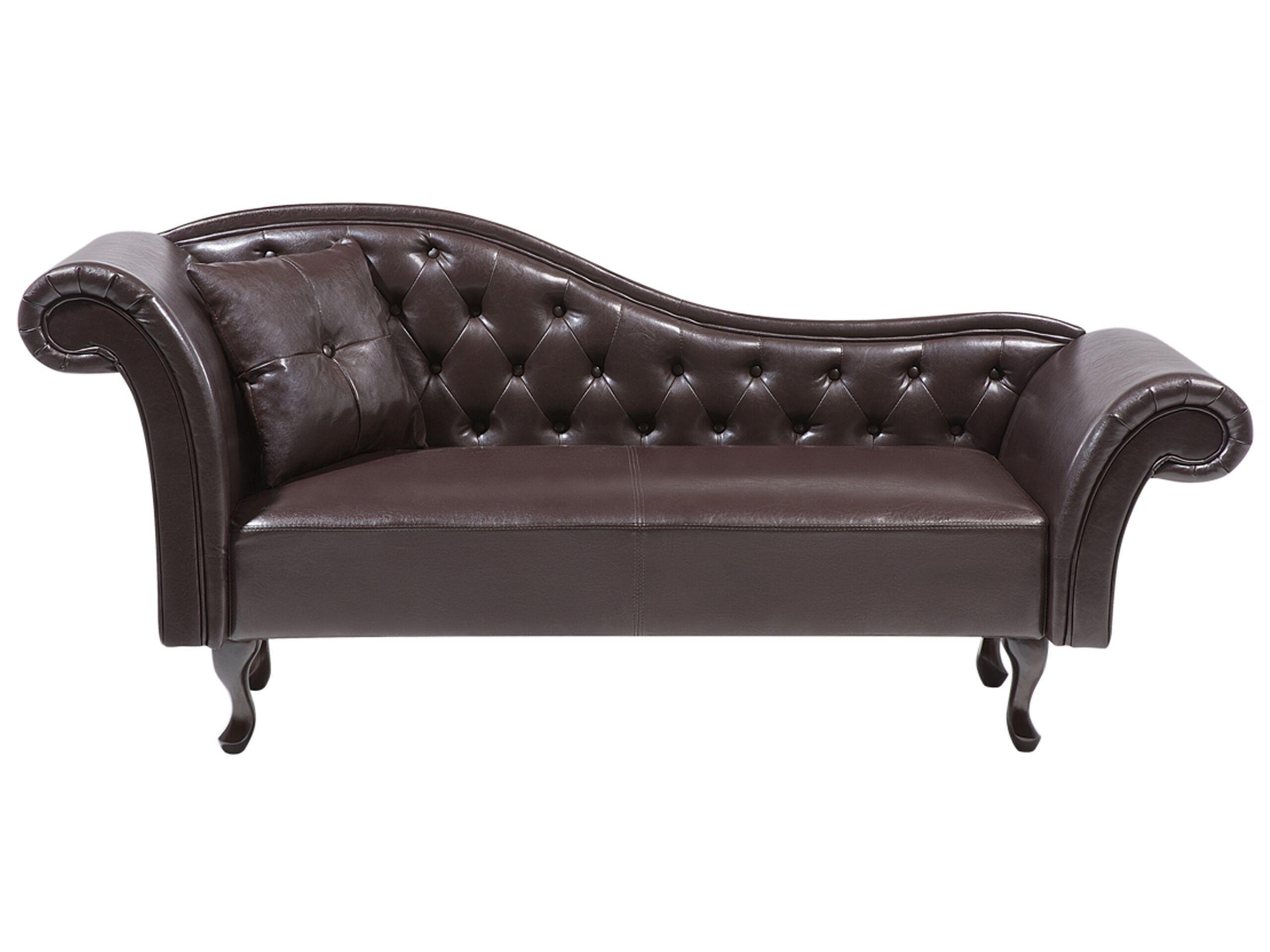 Beliani Chaise longue versione sinistra en Pelle sintetica Glamour LATTES  