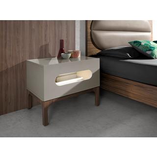 ANGEL CERDA Table de chevet en noyer et gris avec éclairage intérieur  