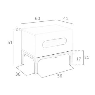 ANGEL CERDA Table de chevet en noyer et gris avec éclairage intérieur  