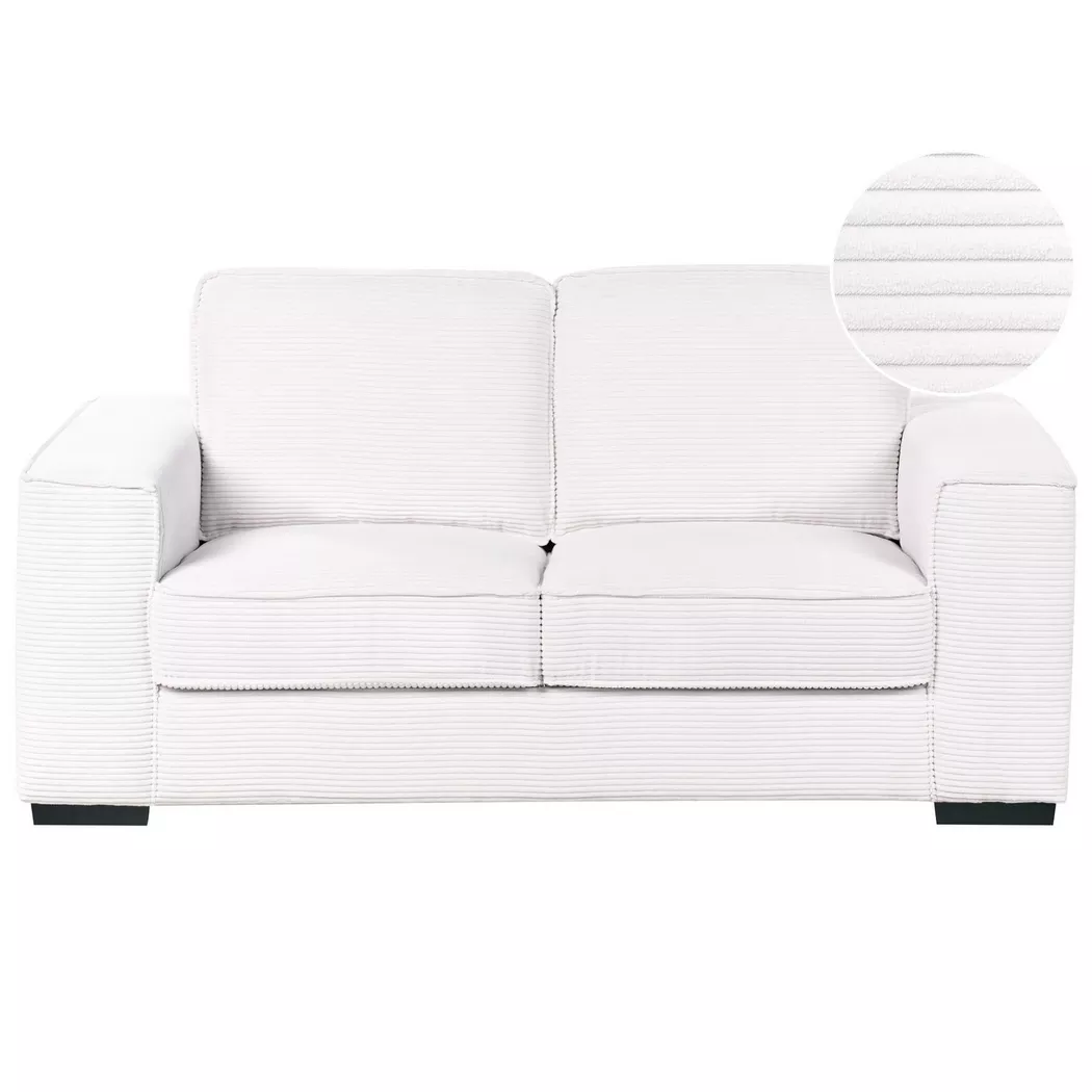 Beliani - 2 Sitzer Sofa aus Cord  VIKRAN, One Size, Schneeweiss