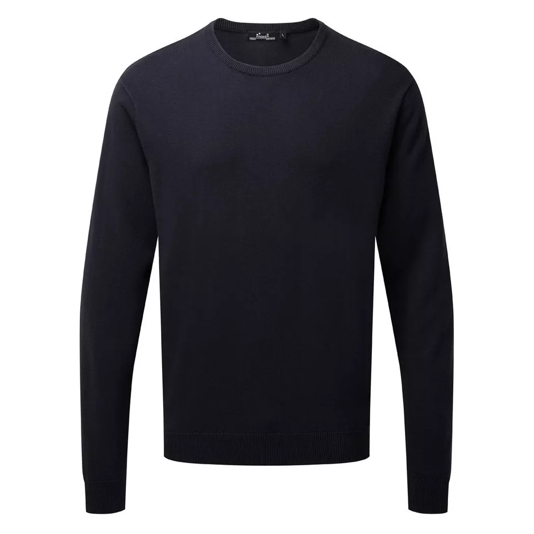 PREMIER - Erwachsene Rundhals Sweater Mit, für Herren, Marine, Größe L