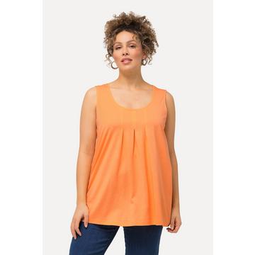 Top dal taglio svasato e smanicato in modal con pieghe decorative e scollo rotondo