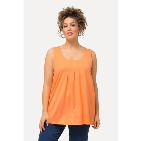 Ulla Popken Top Senza Maniche Girocollo Linea ad A con Pieghe Decorative  