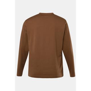 JP1880  T-shirt collection Basic, manches longues et col en V marron cuivre 