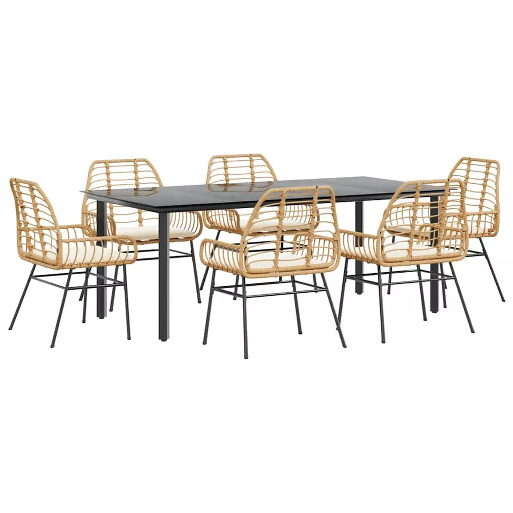 VidaXL - Garten essgruppe poly-rattan, One Size, Braun