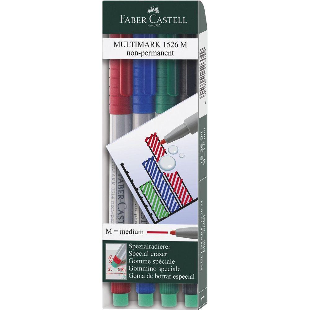 Faber-Castell  Faber-Castell MULTIMARK evidenziatore 4 pz Nero, Blu, Verde, Rosso 