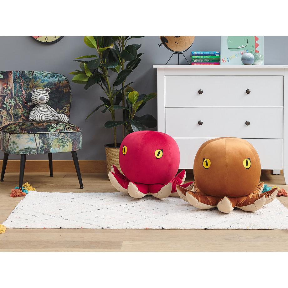 Beliani Tabouret animal en Velours Moderne OCTOPUS  