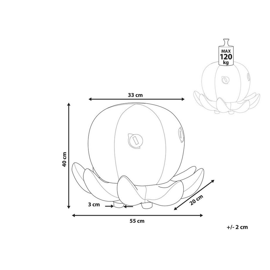 Beliani Tabouret animal en Velours Moderne OCTOPUS  