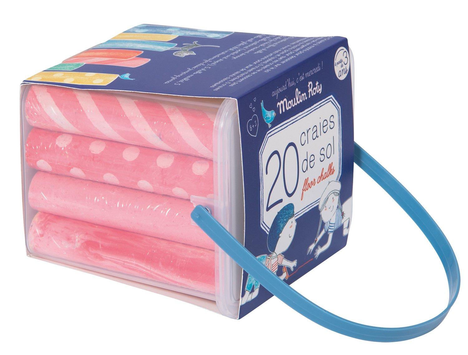 Moulin Roty Aujourd'hui c'est mercredi, Straßenmalkreide- Box mit 20 Kreiden  