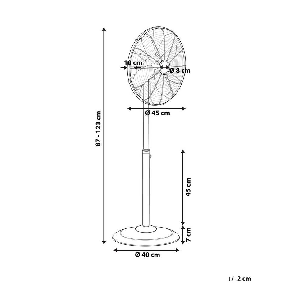 Beliani Ventilateur sur pied en Métal  TRENT  