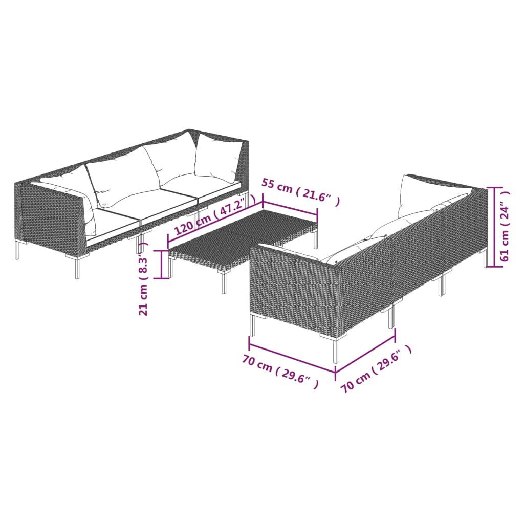 VidaXL Garten-lounge-set poly-rattan  