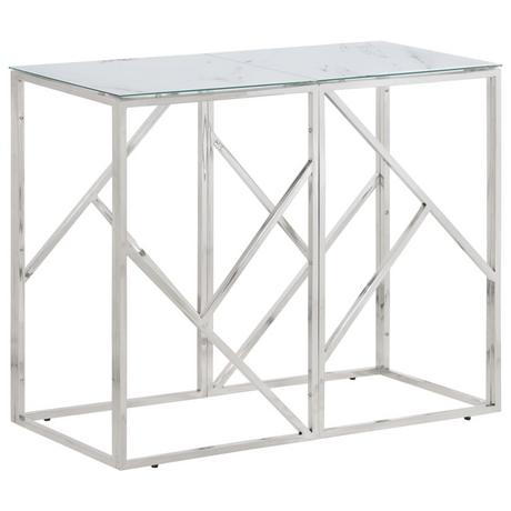 VidaXL Table de console acier inoxydable  