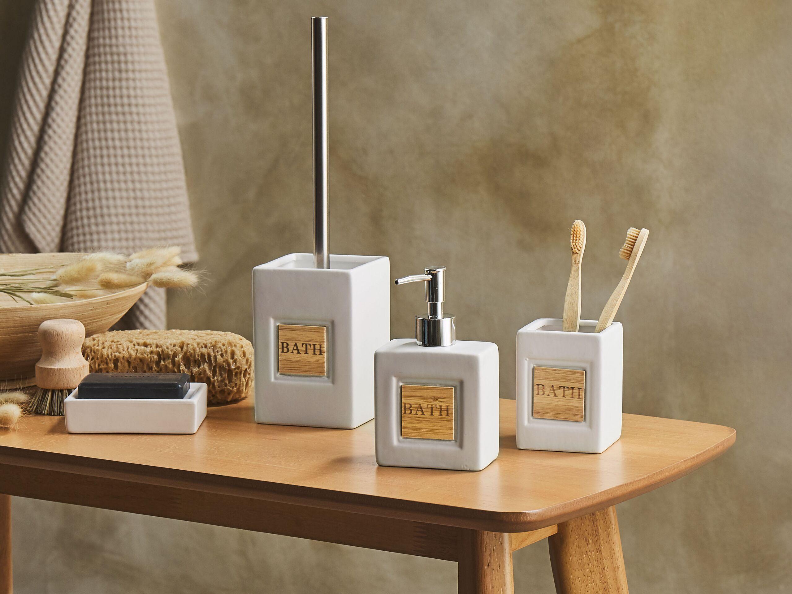 Beliani Set de 4 accessoires de salle de bain en Dolomite Traditionnel KOUROU  