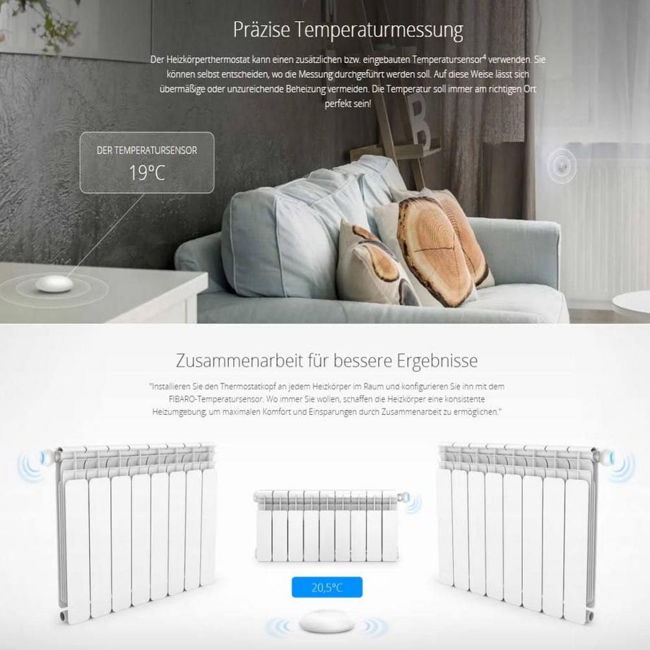 Z-Wave fibaro radiator thermostat sensor  