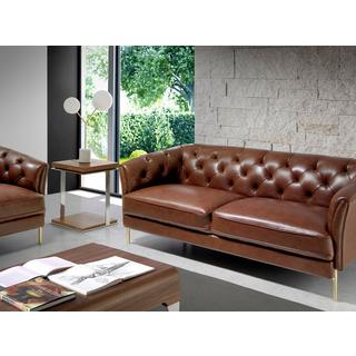 ANGEL CERDA Quadratischer Ecktisch Nussbaum und verchromter Stahl  