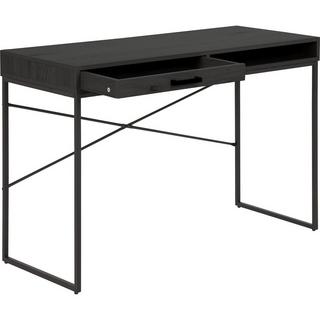 mutoni Bureau Multiple Bronx mélaminé frêne noir 1 tiroir 110x45x75cm  