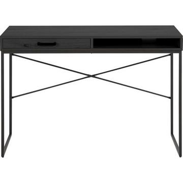Bureau Multiple Bronx mélamine frêne noir 1 tiroir 110x45x75cm