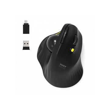 Mouse ergonomico con sfera direzionale wireless usb-a / usb-c 2,4 ghz Port Designs