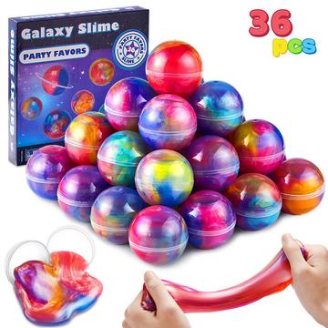 Faveurs de Fête Slime, Paquet de 36 Faveurs de fête Galaxy Slime Cup-dehnbar, Nicht-klebrig, Sans gâchis