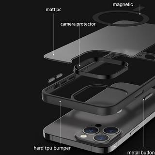 Cadorabo  Hülle für Apple iPhone 14 PRO in SCHWARZ für MagSafe - Hybrid Schutzhülle mit TPU Silikon-Rand und stabiler Rückseite 
