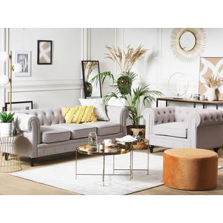 Beliani 3 Sitzer Sofa aus Polyester Glamourös CHESTERFIELD  