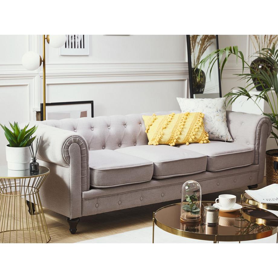 Beliani Canapé 3 places en Tissu Glamour CHESTERFIELD  