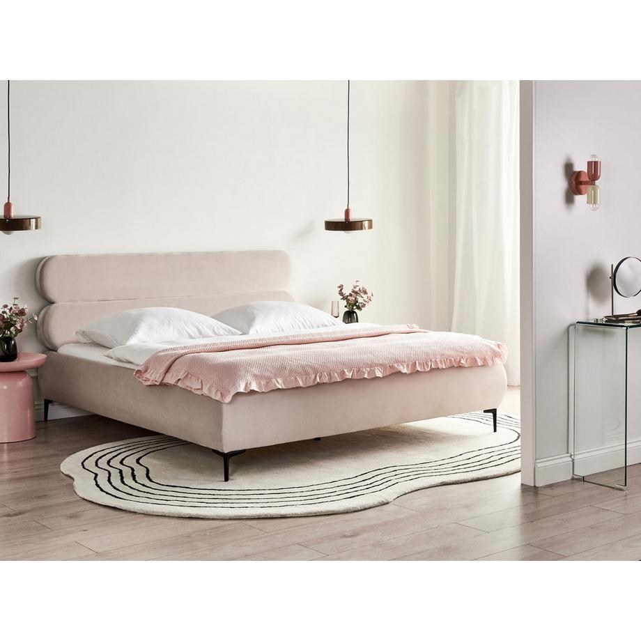 Beliani Letto en Velluto Minimalista LESSAY  