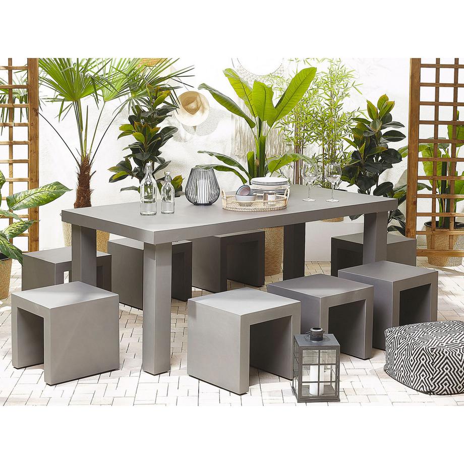 Beliani Set da pranzo per 6 persone en Cemento fibrorinforzato Industriale TARANTO  