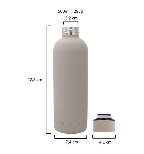 T&N  Edelstahl Trinkflasche (Mud Grey, 0.5 l) 