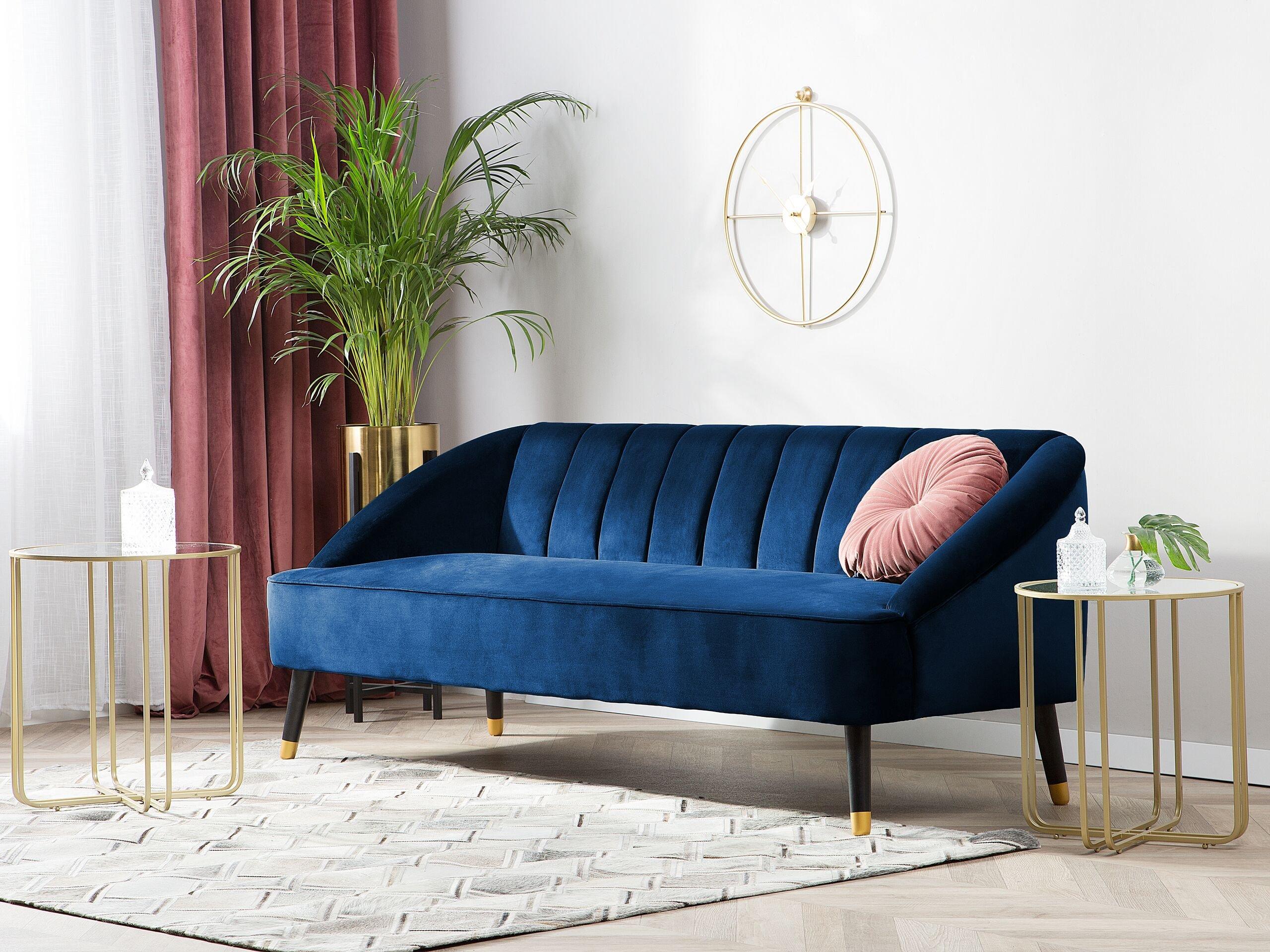 Beliani 3 Sitzer Sofa aus Samtstoff Modern ALSVAG  