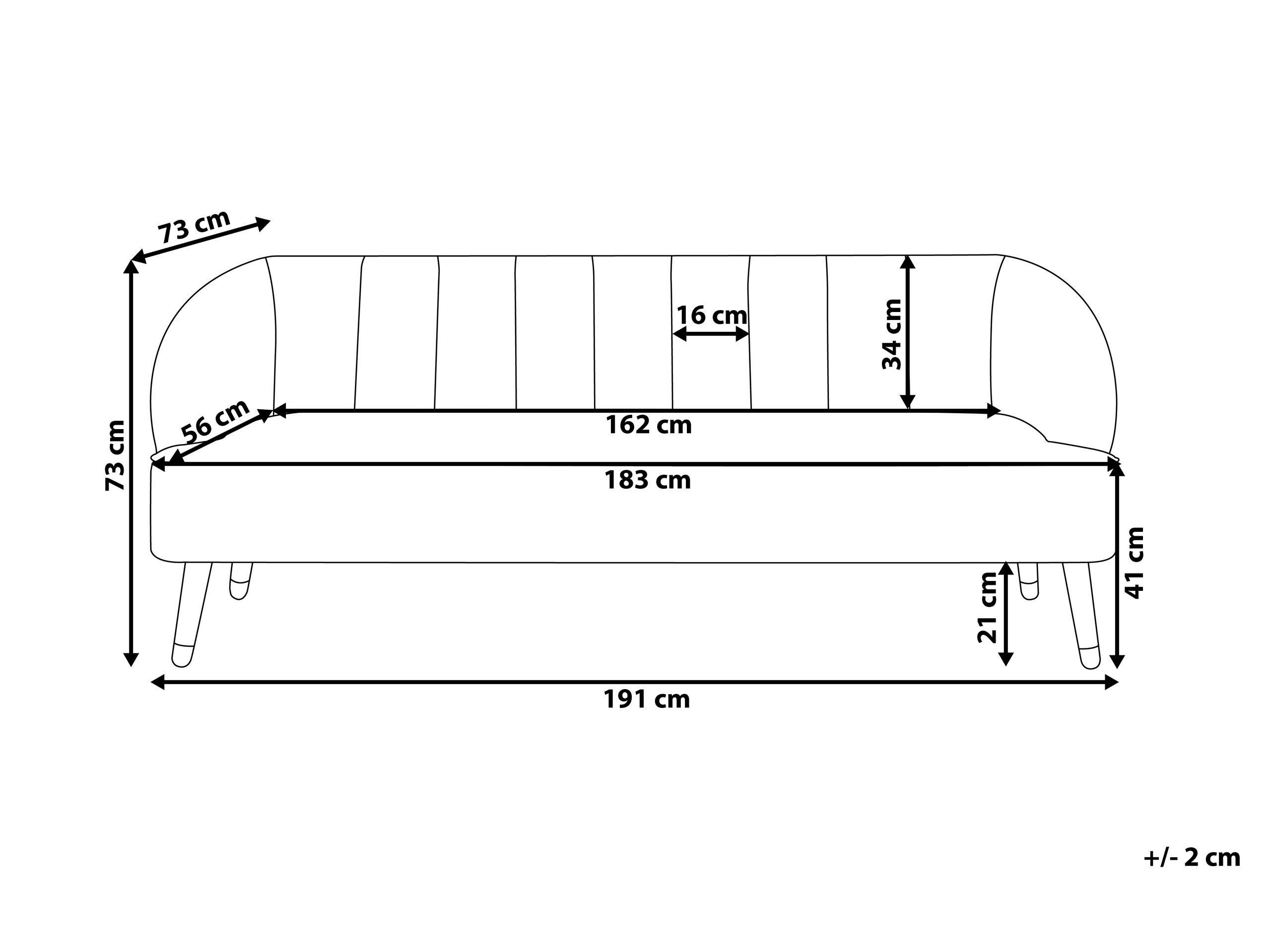 Beliani 3 Sitzer Sofa aus Samtstoff Modern ALSVAG  