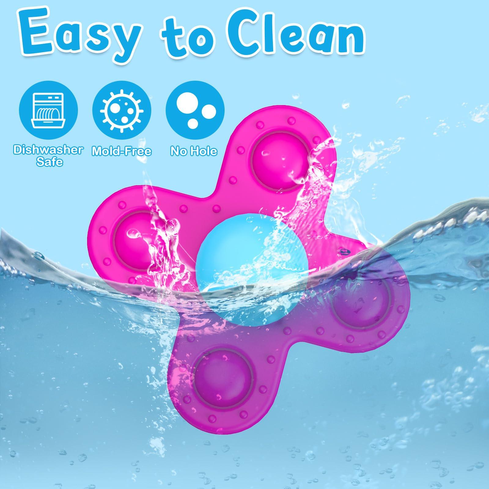 Activity-board  Jouet ventouse enfant, 3 pièces jouet bébé fidget spinner bébé silicone 