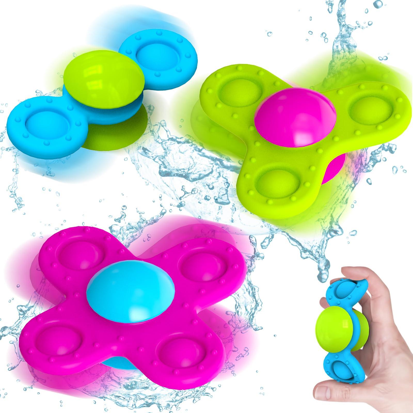 Activity-board  Jouet ventouse enfant, 3 pièces jouet bébé fidget spinner bébé silicone 