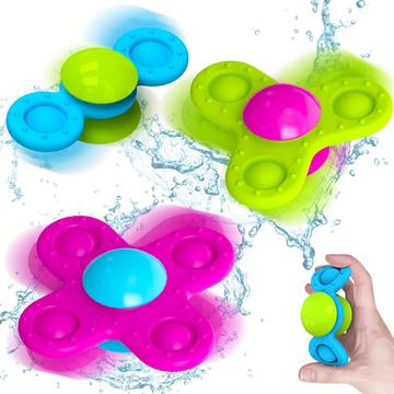 Saugnapf Spielzeug Kinder, 3 Stück Baby Spielzeug Fidget Spinner Baby Silikon