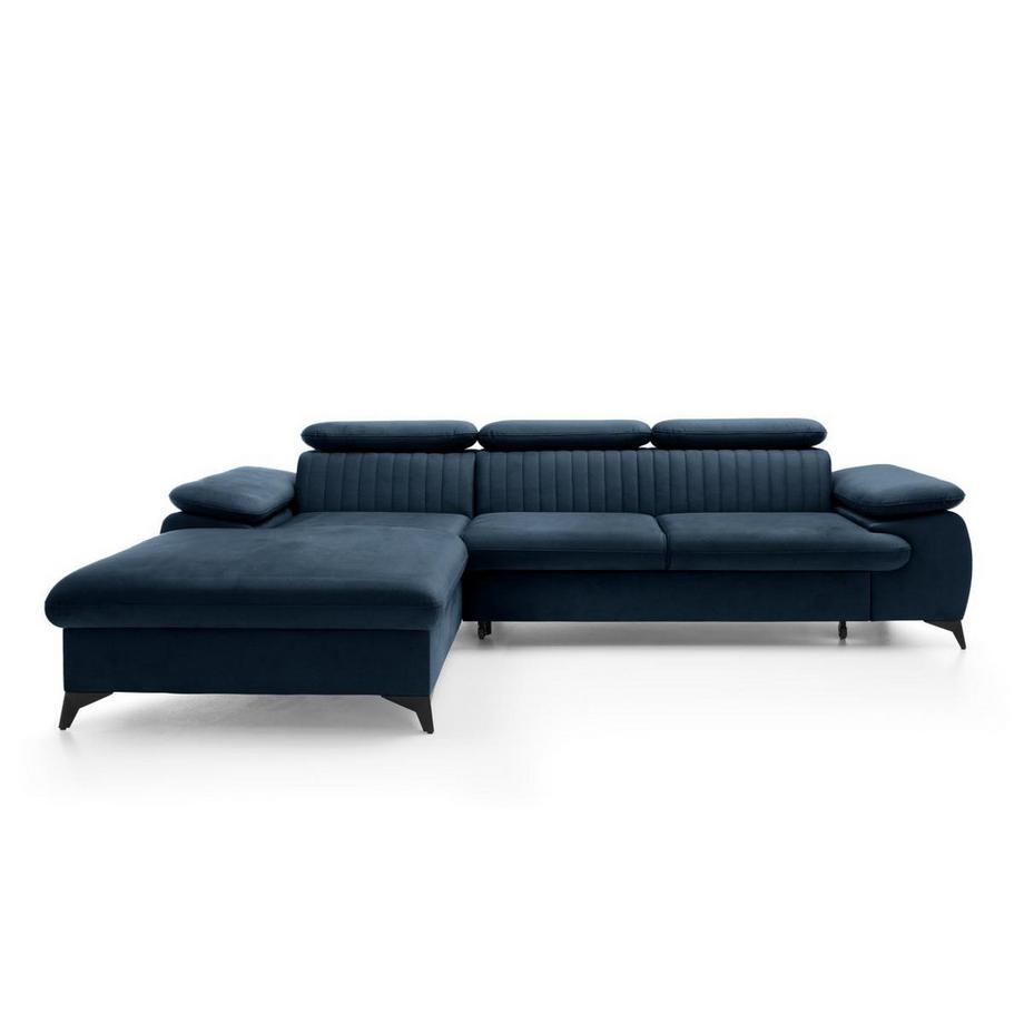 PASCAL MORABITO Divano letto in Velluto Blu notte - Angolo a sinistra - SAMARA di Pascal Morabito  