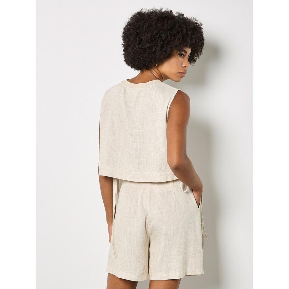 APRICOT Mélange de Lin Crop Top  