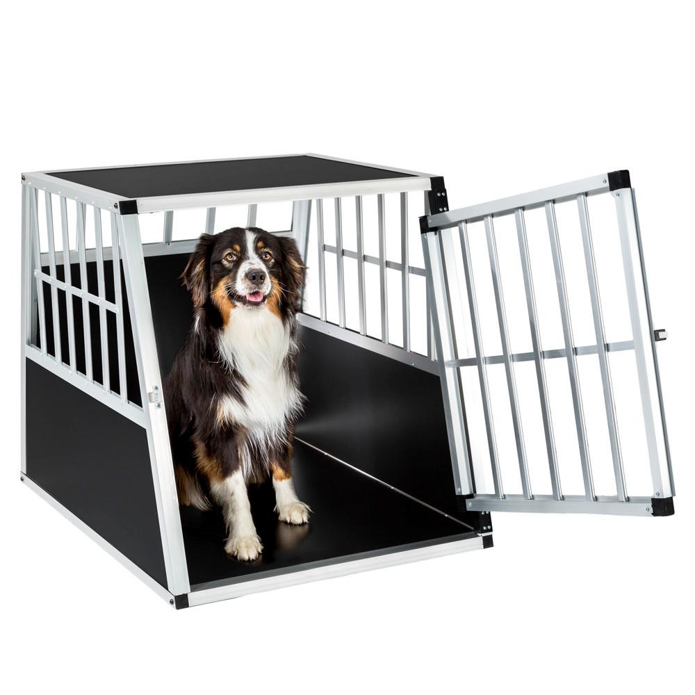 Tectake  Hundetransportbox single mit schräger Rückwand 