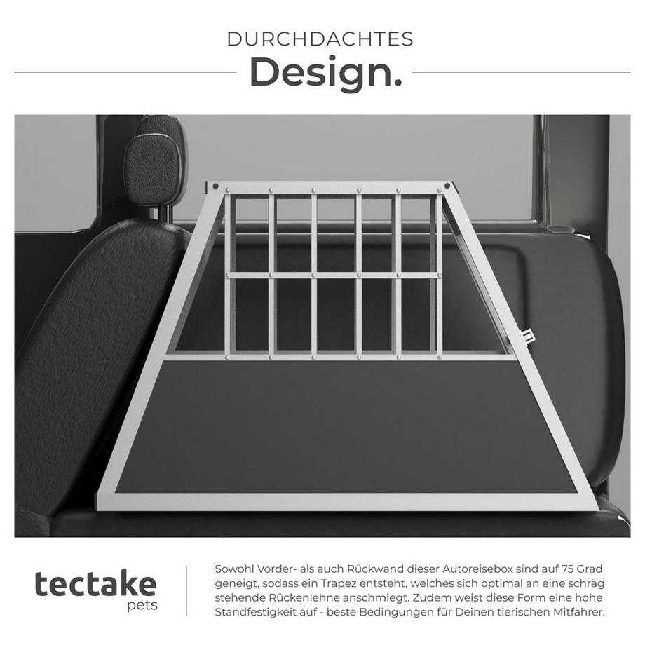 Tectake  Cage de transport pour chien simple sécurisée SCHNUBI avec dos incliné 