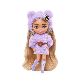 Barbie  Extra Minis Puppe Blond mit lila Flauschkleid 