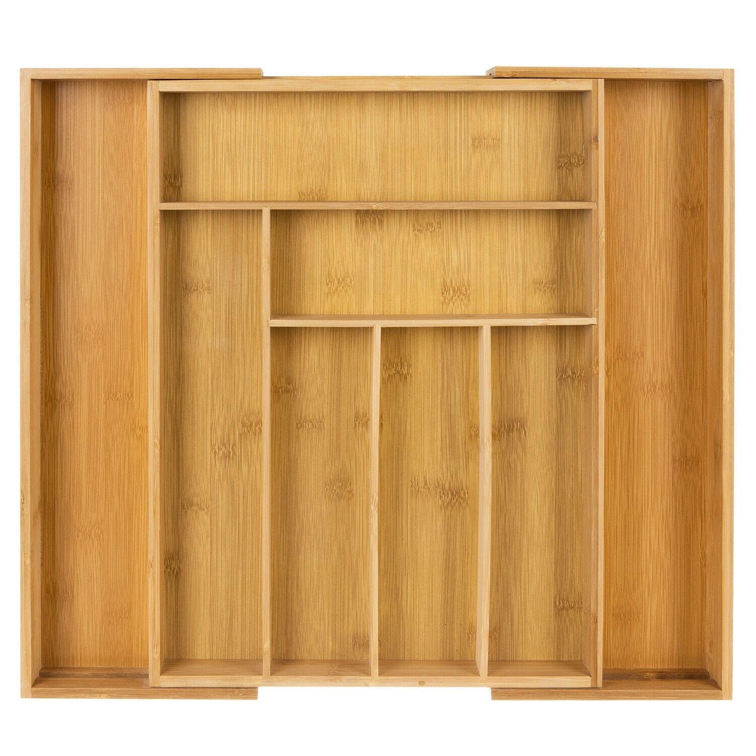 Northio Besteckkasten aus Bambus - erweiterbar  