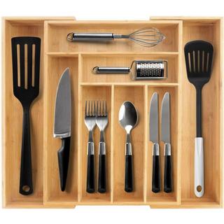 Northio Besteckkasten aus Bambus - erweiterbar  