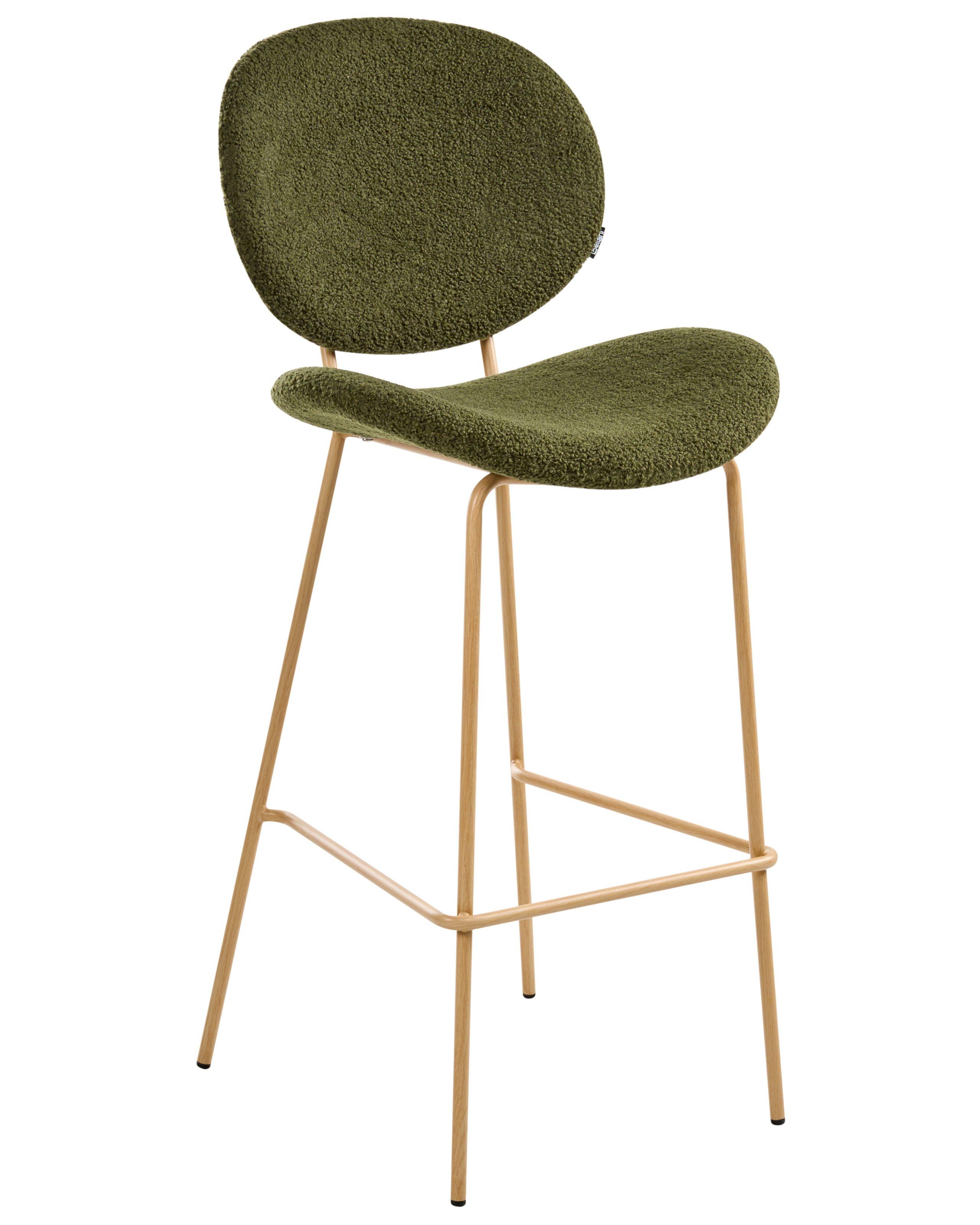 Beliani Lot de 2 chaises de bar en Bouclé Moderne LUANA  