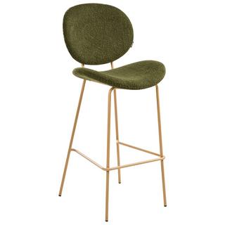 Beliani Lot de 2 chaises de bar en Bouclé Moderne LUANA  